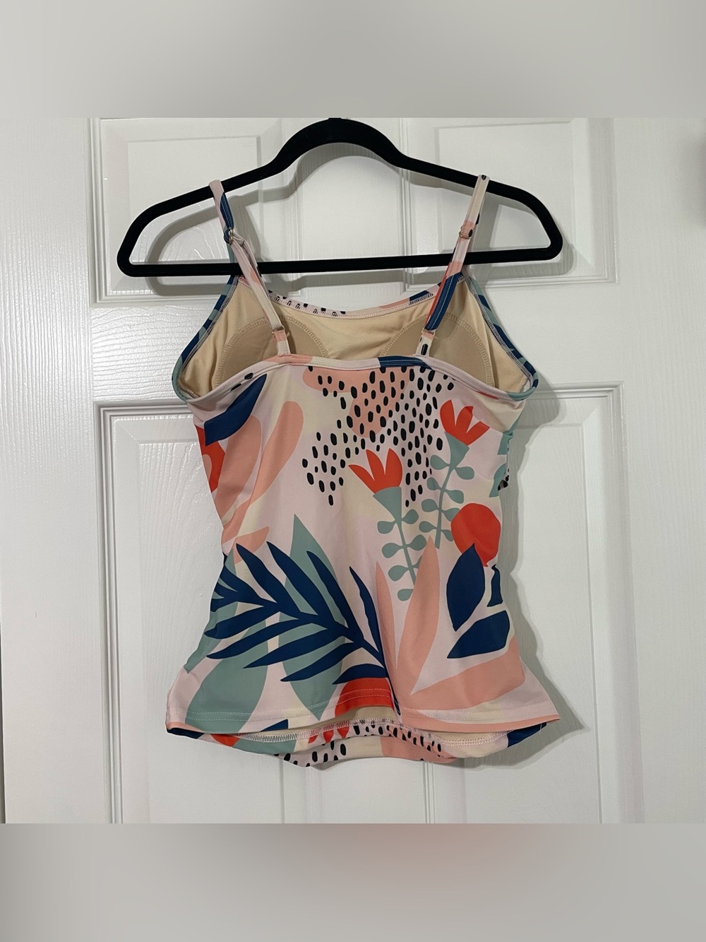 Lime Ricki Tankini Swimsuit Top Bold Abstract Floral Botanical Print Large - Picture 4 of 5